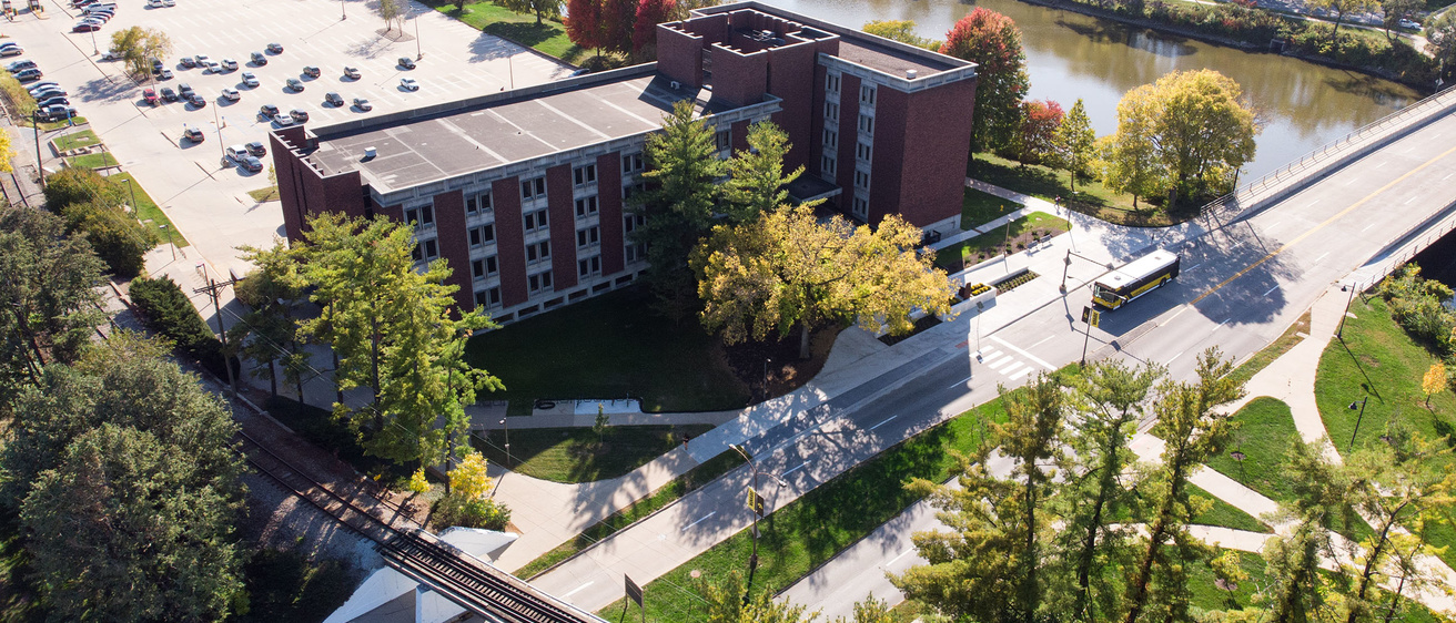Aerial image of English Philosophy Building