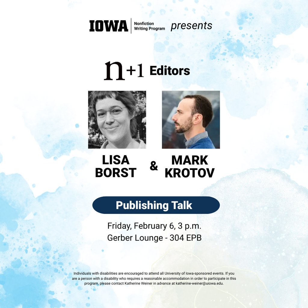 Publishing Talk with n+1 Editors Lisa Borst and Mark Krotov promotional image