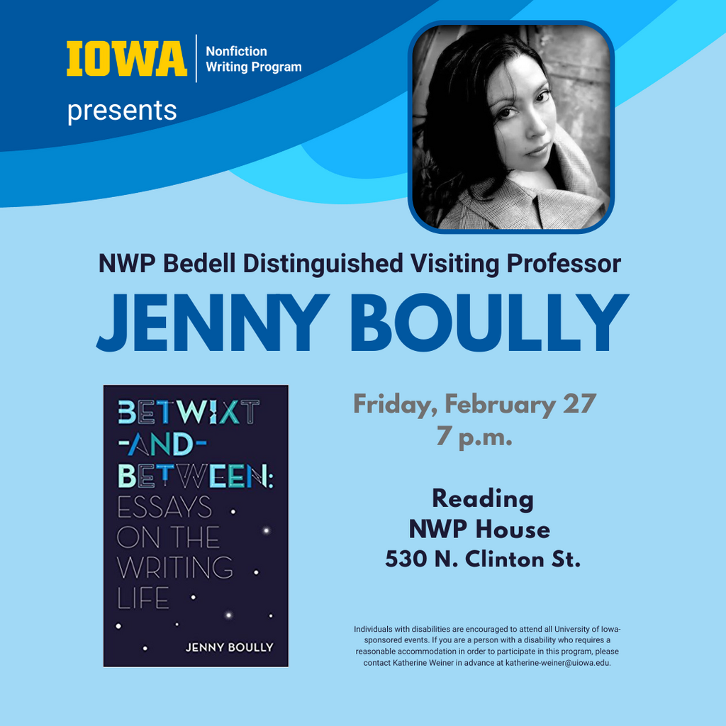 Reading by Jenny Boully, NWP Bedell Distinguished Visiting Professor promotional image
