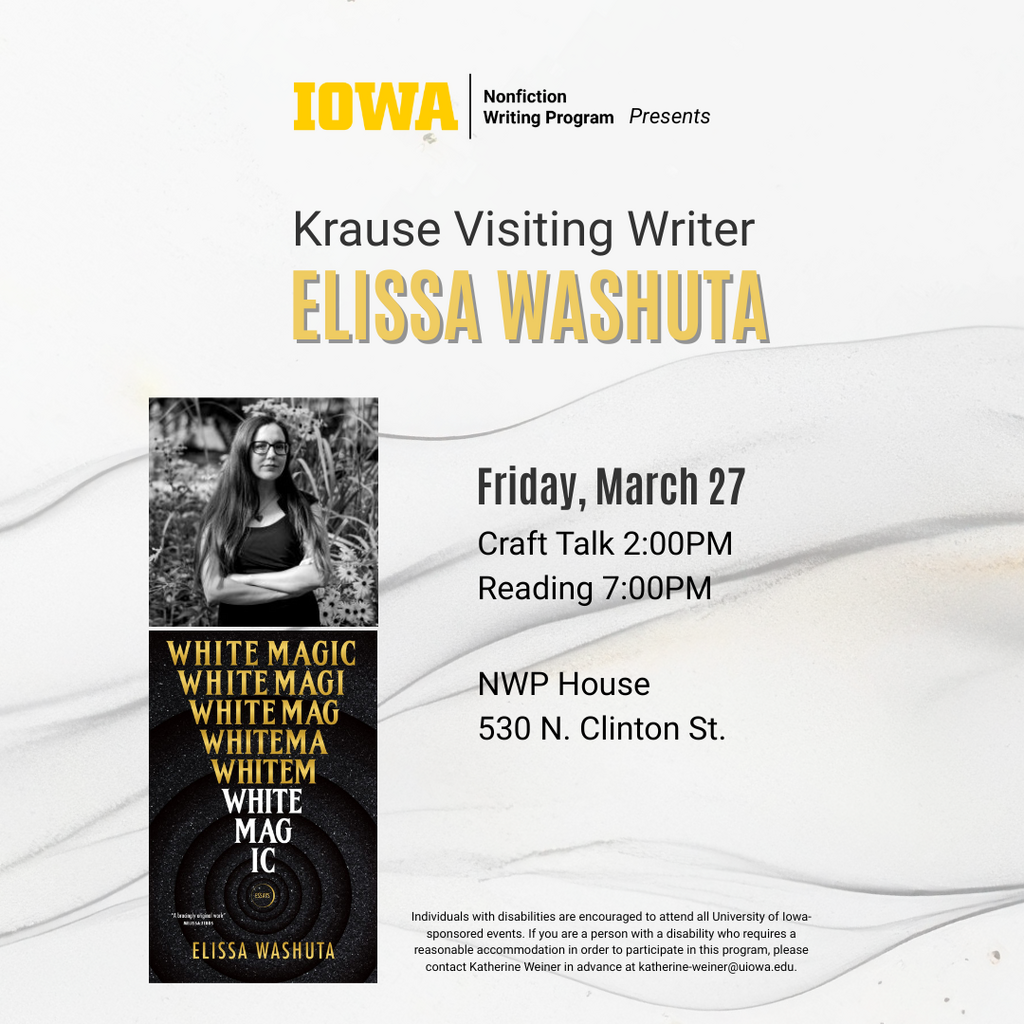 Reading by Elissa Washuta, author of White Magic promotional image