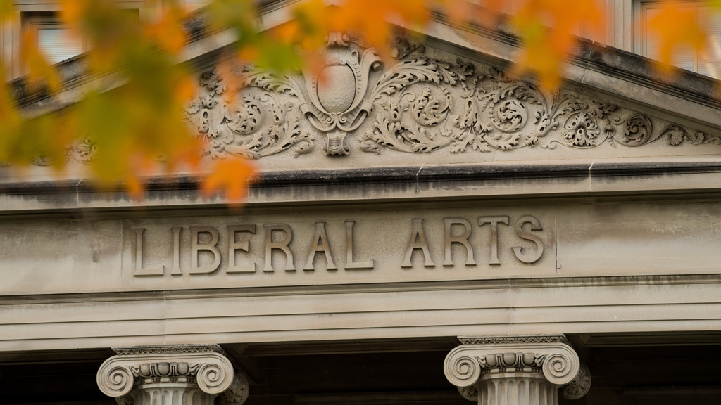 Exterior of Schaeffer Hall showing Liberal Arts name